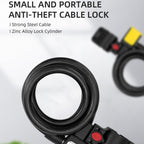 BG-0518 Mountain Bike Portable Anti-Theft Bold Cable Lock, Length:, 1.5m With Lock Frame, 1.8m With Lock Frame