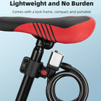 BG-0518 Mountain Bike Portable Anti-Theft Bold Cable Lock, Length:, 1.5m With Lock Frame, 1.8m With Lock Frame – Anti-Scratch, Wear-resistant