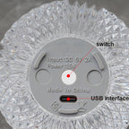 Crystal Ball Small Table Lamp USB Acrylic Night Light, MT2 80 x 80mm, MT1 110 x 110mm
