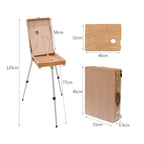 Portable Wooden Portable Sketch Box Aluminum Alloy Easel, Portable Sketch Box
