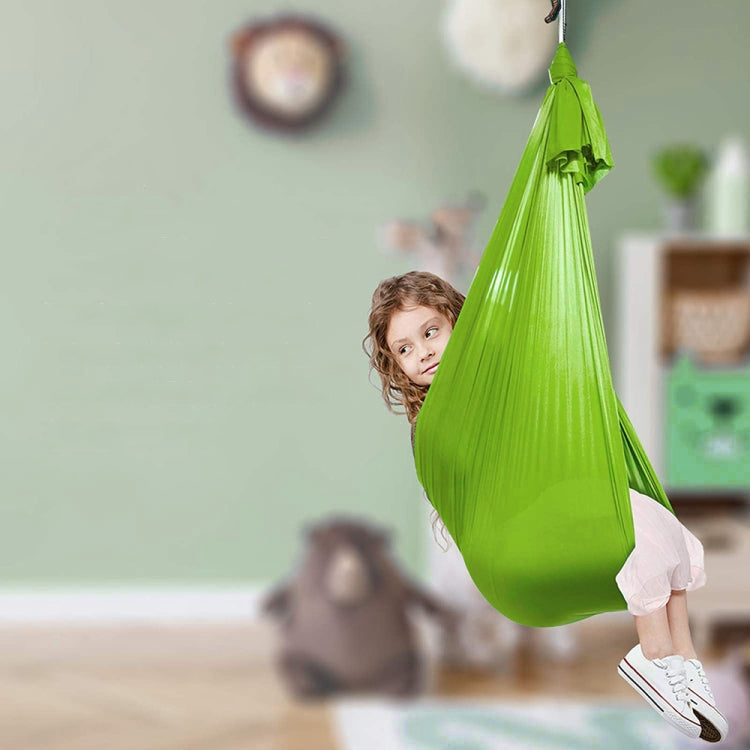 Kids Elastic Hammock Indoor Outdoor Swing, Size:, 1x2.8m (Red), 1x2.8m (Green), 1x2.8m (Dark Blue), 1x2.8m (Purple), 1x2.8m (Sky Blue), 1x2.8m (Silver Gray), 1x2.8m (Black), 1.5x2.8m (Red), 1.5x2.8m (Green), 1.5x2.8m (Dark Blue), 1.5x2.8m (Purple)...... 1x2.8m (Green)