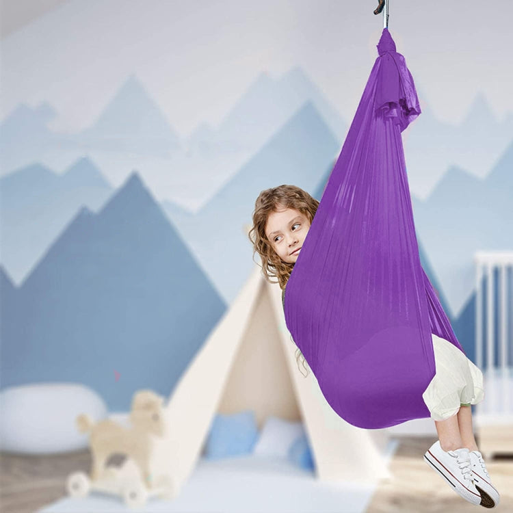 Kids Elastic Hammock Indoor Outdoor Swing, Size:, 1x2.8m (Red), 1x2.8m (Green), 1x2.8m (Dark Blue), 1x2.8m (Purple), 1x2.8m (Sky Blue), 1x2.8m (Silver Gray), 1x2.8m (Black), 1.5x2.8m (Red), 1.5x2.8m (Green), 1.5x2.8m (Dark Blue), 1.5x2.8m (Purple)...... 1x2.8m (Purple)
