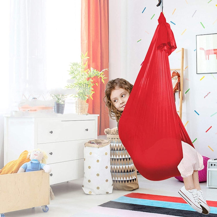 Kids Elastic Hammock Indoor Outdoor Swing, Size:, 1x2.8m (Red), 1x2.8m (Green), 1x2.8m (Dark Blue), 1x2.8m (Purple), 1x2.8m (Sky Blue), 1x2.8m (Silver Gray), 1x2.8m (Black), 1.5x2.8m (Red), 1.5x2.8m (Green), 1.5x2.8m (Dark Blue), 1.5x2.8m (Purple)...... 1.5x2.8m (Red)