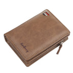 Baellerry D3216 Men Short Vertical Multi-Card Snap Coin Purse, Khaki, Black, Brown Khaki