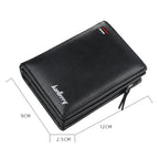 Baellerry D3216 Men Short Vertical Multi-Card Snap Coin Purse, Khaki, Black, Brown