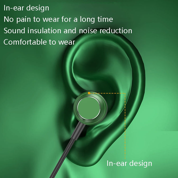 TS902 Metal In-Ear USB-C / Type-C Game Earphone, Cable Length: 1.2m, Red, Green, Black, Silver Gray – Aluminum Alloy