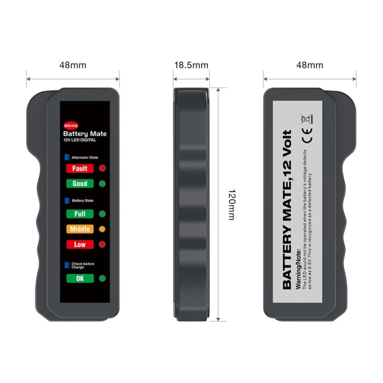 12V Automotive Battery Tester Fault Diagnosis Instrument, Clip – Durable Build, Easy to Use