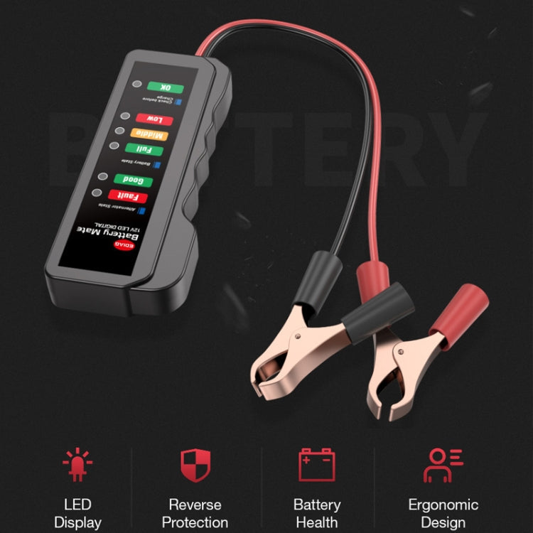 12V Automotive Battery Tester Fault Diagnosis Instrument, Clip – Durable Build, Easy to Use