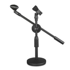 LKT-300 30-65cm Full Metal Disc Base Dual Microphone Stand,Size:, 140mm Base, 160mm Base 140mm Base