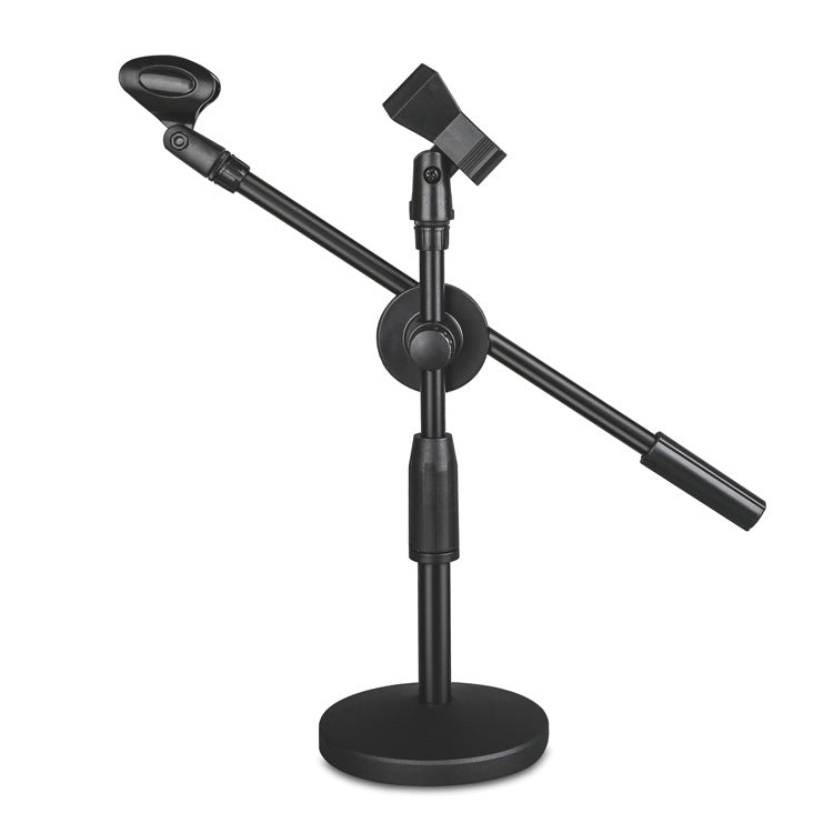 LKT-300 30-65cm Full Metal Disc Base Dual Microphone Stand,Size:, 140mm Base, 160mm Base 140mm Base