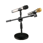 LKT-300 30-65cm Full Metal Disc Base Dual Microphone Stand,Size:, 140mm Base, 160mm Base