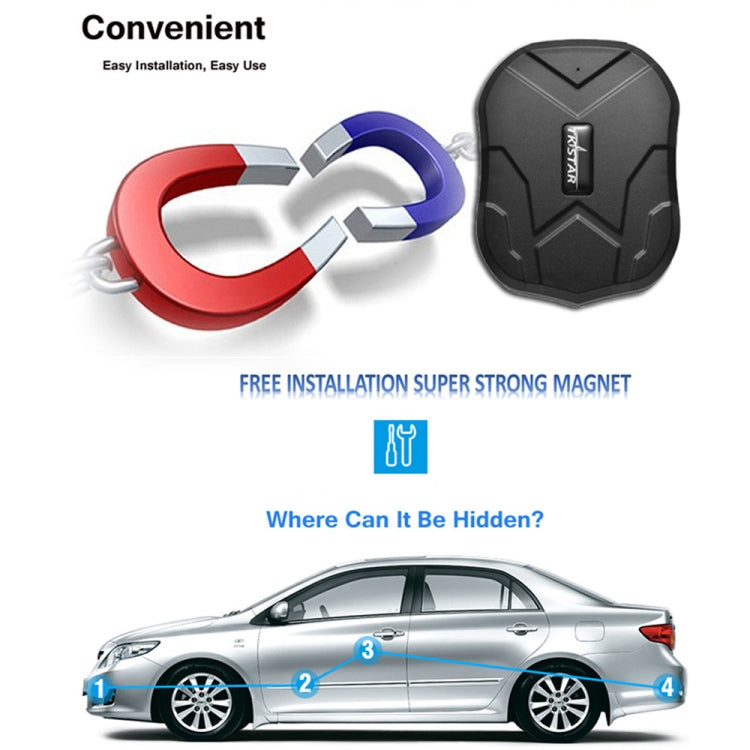 TK-905B Enhanced Version Strong Magnetic Adsorption Car 2G GPS Tracker, TK-905B Enhanced Version – Waterproof, Magnetic