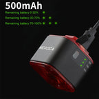 MEROCA XC02 Smart Light-Sensitive Brake Induction Taillight, Cushion Mounting, Pipe Mounting – Waterproof, Wear-resistant, Aluminum Alloy