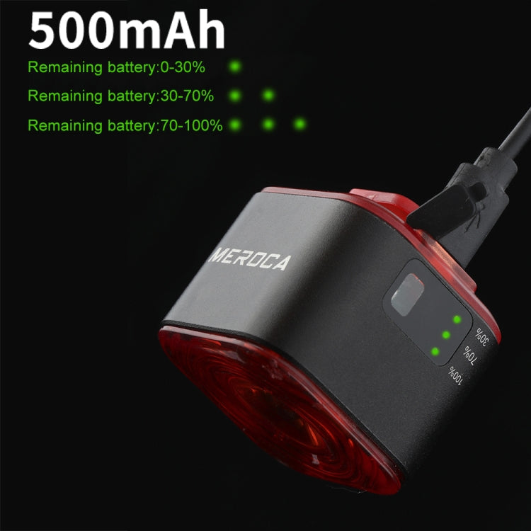 MEROCA XC02 Smart Light-Sensitive Brake Induction Taillight, Cushion Mounting, Pipe Mounting – Waterproof, Wear-resistant, Aluminum Alloy