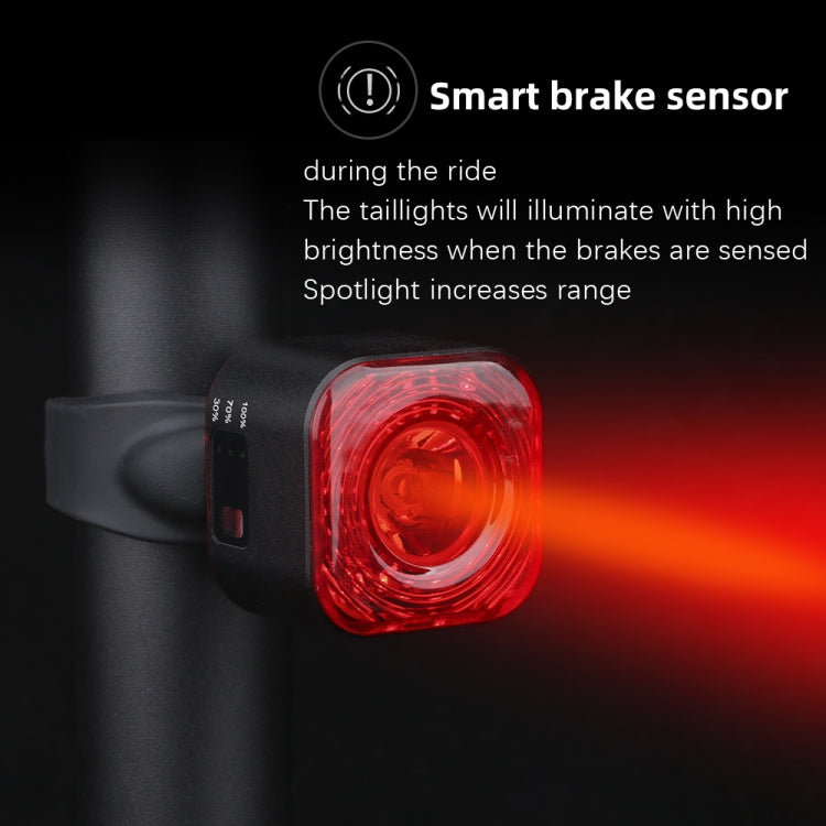 MEROCA XC02 Smart Light-Sensitive Brake Induction Taillight, Cushion Mounting, Pipe Mounting – Waterproof, Wear-resistant, Aluminum Alloy