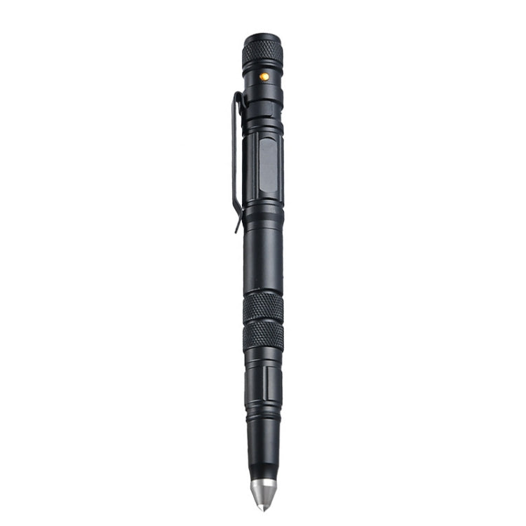 P08 Outdoor LED With Flashing Tungsten Steel Window Breaking Self-Defense Pen, Black, Gold, Grey Black