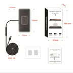 C1-PRO 2 In 1 Car Wireless Charging Anti-Slip Pad With Luminous For AirPods / iPhone, C1PRO Black
