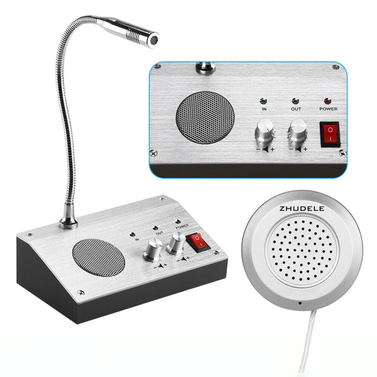 ZHUDELE ZDL-9908 Window Two-way Walkie-talkie Bank/Hospital/Station/Counter Microphone Amplifier,EU Plug, EU Plug, UK Plug, US Plug EU Plug