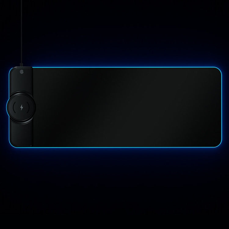 K9186 Multifunctional RGB Lighting Mouse Pad With Wireless Charger – TPU Black