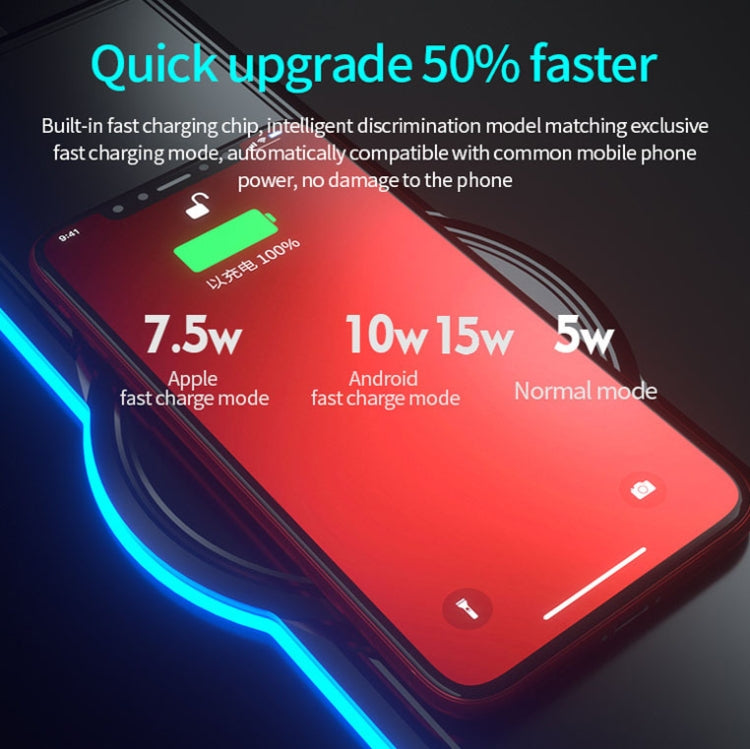 K9186 Multifunctional RGB Lighting Mouse Pad With Wireless Charger – TPU