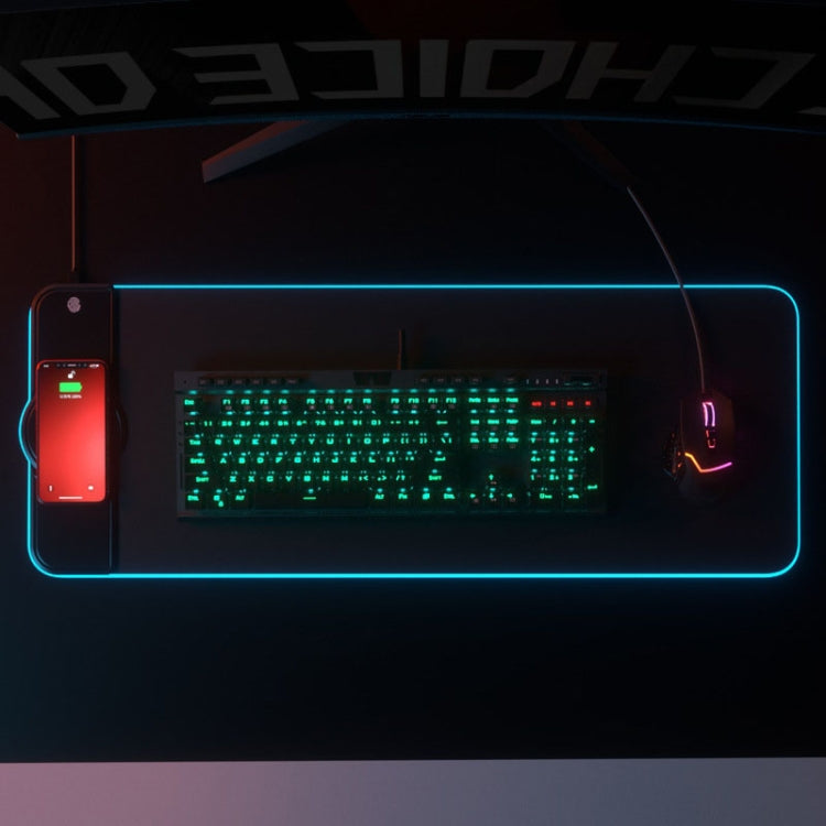K9186 Multifunctional RGB Lighting Mouse Pad With Wireless Charger – TPU