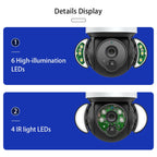 SHIWOJIA Waterproof WiFi Solar Dome IP Camera, Support Two-way Audio & PIR Motion Detection & Night Vision & TF Card, SHIWOJIA