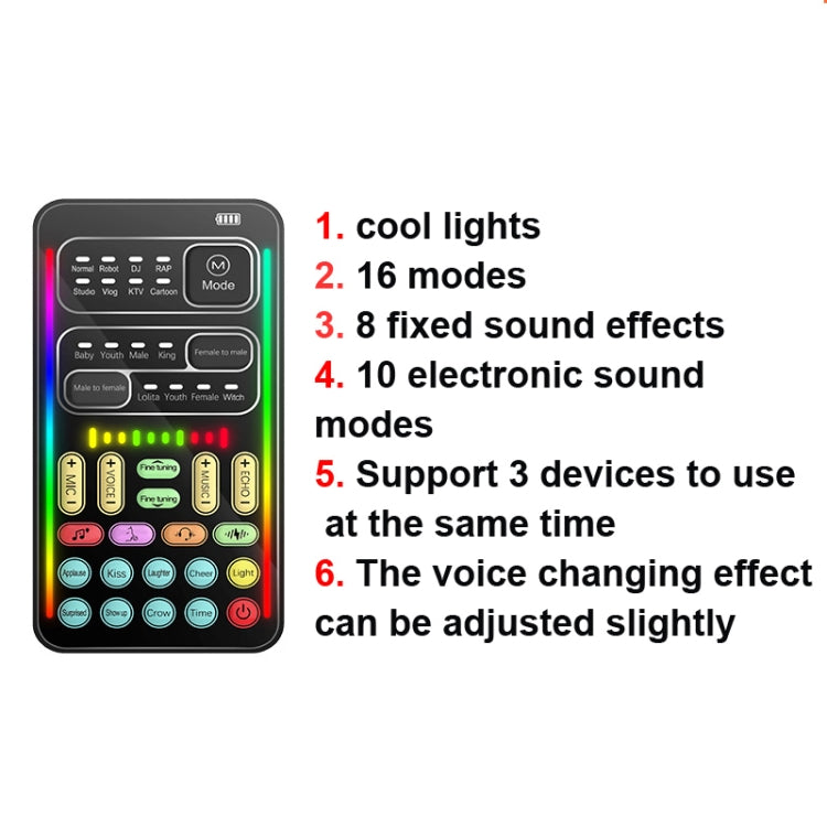Voice Changer Game Live Broadcast Mobile Computer Sound Card, i9, i9 Set, K9, K9 Set