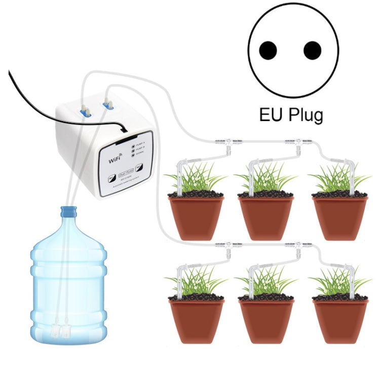 WD-01ADE WIFI Gardening Drip Irrigation Controller, Double Pump 15 Pots, Double Pump 20 Pots Double Pump 15 Pots EU Plug