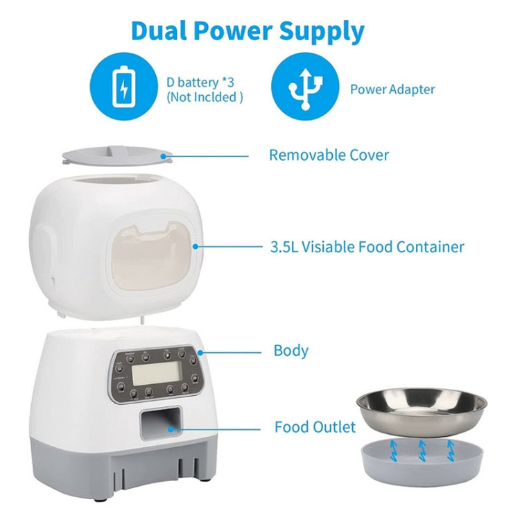 3.5L Elf Pet Feeder Automatic Feeder, Button Style, WiFi APP Style