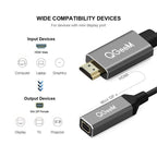 QGeeM QG-HD02 HDMI Single to Mini DP Converter – Aluminum Alloy, 4K