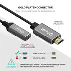 QGeeM QG-HD02 HDMI Single to Mini DP Converter – Aluminum Alloy, 4K