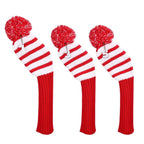 3 PCS/Set Golf Wooden Club Knitted Cover, 3PCS Red, 3PCS Black 3PCS Red Red