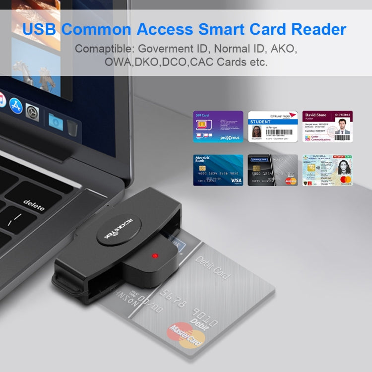 Rocketek CSCR3 Smart CAC Card Reader Type-C Bank Tax Declaration SIM Card/IC Card ID Card Reader – Durable Build, Easy to Use