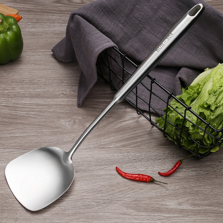 304 Stainless Steel Kitchen Equipment Thickened Hollow Handle Cooking Tool, Style:, Spatula, Soup Spoon, Slotted Spoon, Slotted Shovel Spatula