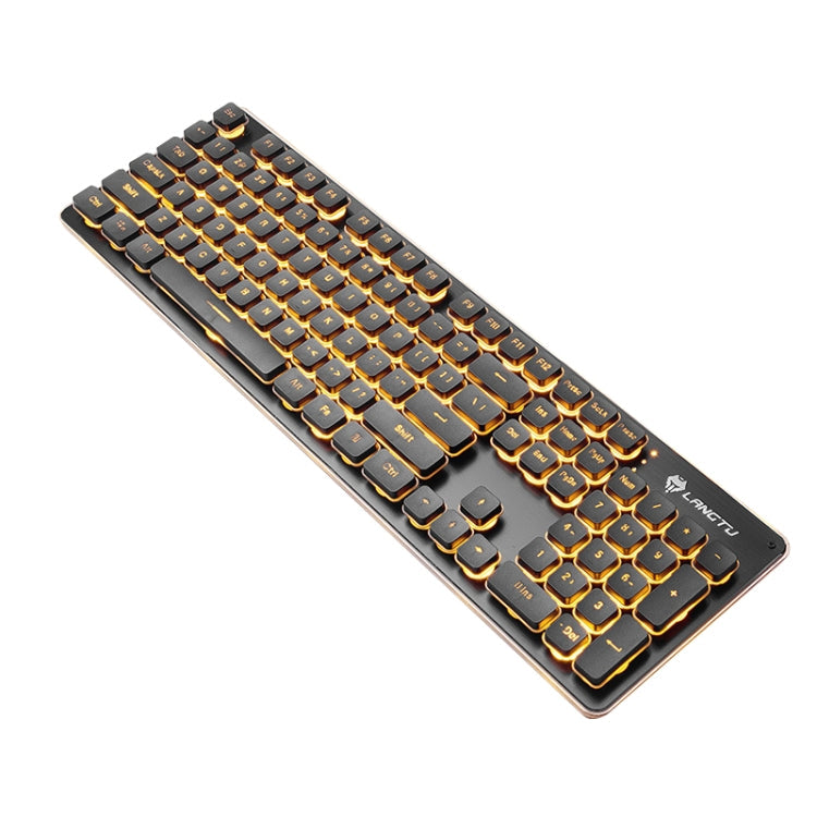 LANGTU L1 104 Keys USB Home Office Film Luminous Wired Keyboard, Cable Length:1.6m, L1 Orange Light Black, L1 Ice Blue Light Silver White, L1 Ice Blue Light Black, L1 White Light Pink – Aluminum Alloy L1 Orange Light Black Orange Light Black