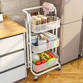 HP211015 Multifunctional Kitchen Storage Rack with Pulley, White, Black White