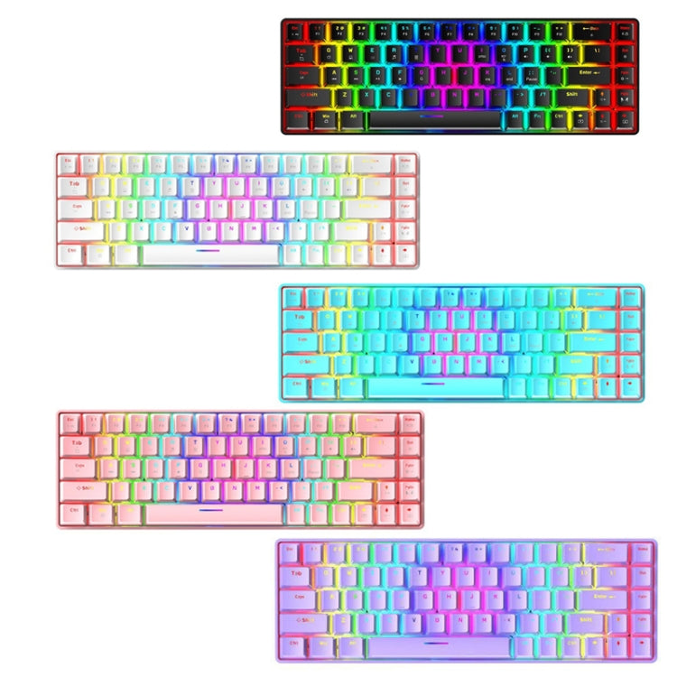 ZIYOU LANG T8 68 Keys RGB Luminous Gaming Mechanical Keyboard, Cable Length:1.6m, T8 Black Green Shaft, T8 Black Tea Shaft, T8 White Green Shaft, T8 White Red Shaft, T8 Blue Green Shaft, T8 Pink Green Shaft – Wear-resistant