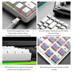 ZIYOU LANG T8 68 Keys RGB Luminous Gaming Mechanical Keyboard, Cable Length:1.6m, T8 Black Green Shaft, T8 Black Tea Shaft, T8 White Green Shaft, T8 White Red Shaft, T8 Blue Green Shaft, T8 Pink Green Shaft – Wear-resistant