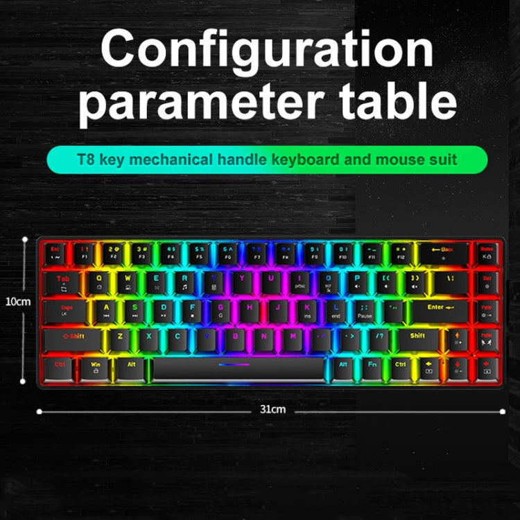 ZIYOU LANG T8 68 Keys RGB Luminous Gaming Mechanical Keyboard, Cable Length:1.6m, T8 Black Green Shaft, T8 Black Tea Shaft, T8 White Green Shaft, T8 White Red Shaft, T8 Blue Green Shaft, T8 Pink Green Shaft – Wear-resistant