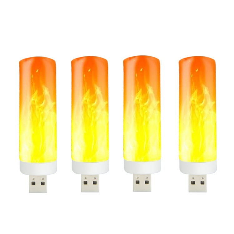 4 PCS USB Candlelight LED Imitation Flame Lamp, 4 PCS Flame Lamp 4 PCS Flame Lamp