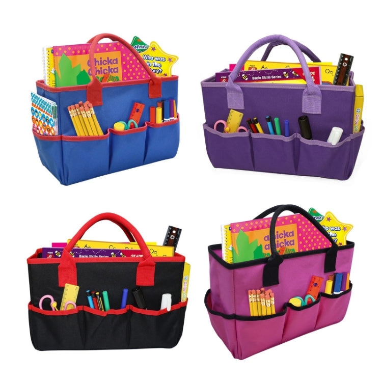 Large Capacity Foldable Polyester Stationery Storage Bag with Handles