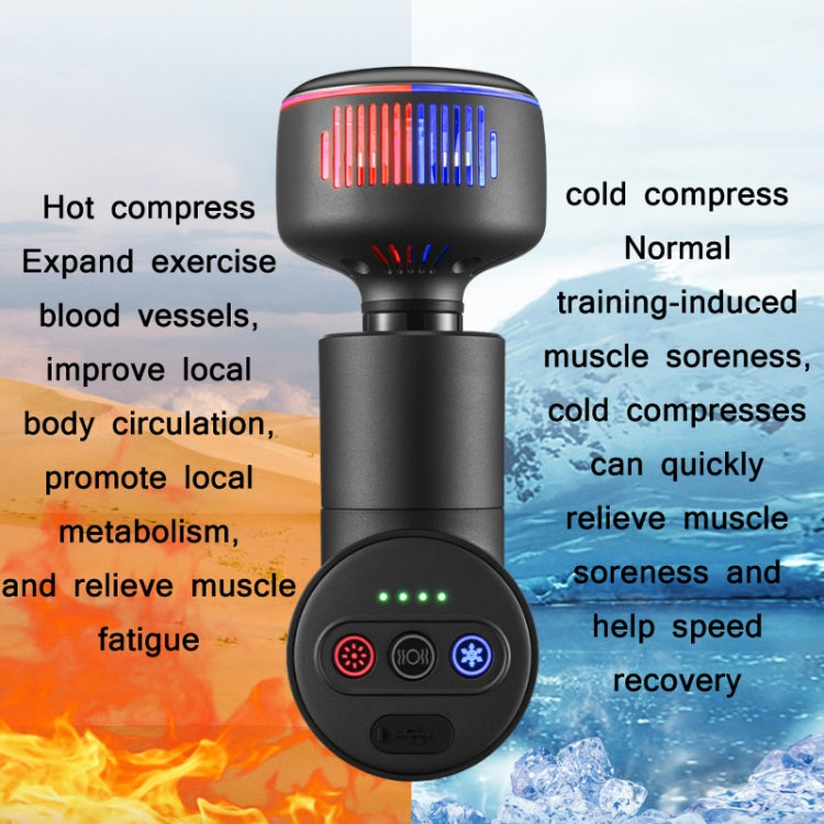 Cooling Hot Compress Fascia Muscle Relaxation Brushless Massager, Metal Gray, Grinding White – Magnetic