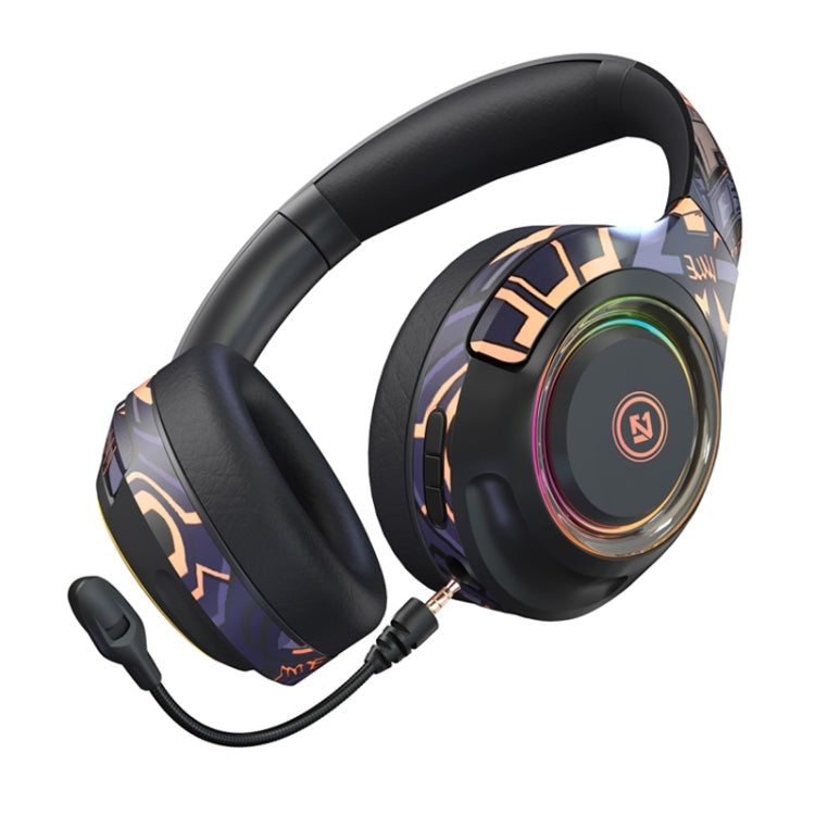 EL-A2 Gaming Ambient Light Folding Wireless Bluetooth Headset, Black, Pink, Red Black