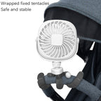 Octopus Stroller Deformation Fan Desktop Portable Handheld USB Small Fan, 1200mAh White, 1200mAh Pink, 1200mAh Black, 2200mAh White, 2200mAh Pink, 2200mAh Black