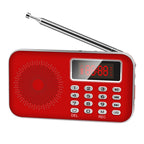 Y-619 FM/AM Mini Radio MP3 Rechargeable Music Player Support TF/SD Card with LED Display, Red, Gold, Blue, Black Red