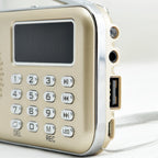 Y-619 FM/AM Mini Radio MP3 Rechargeable Music Player Support TF/SD Card with LED Display, Red, Gold, Blue, Black