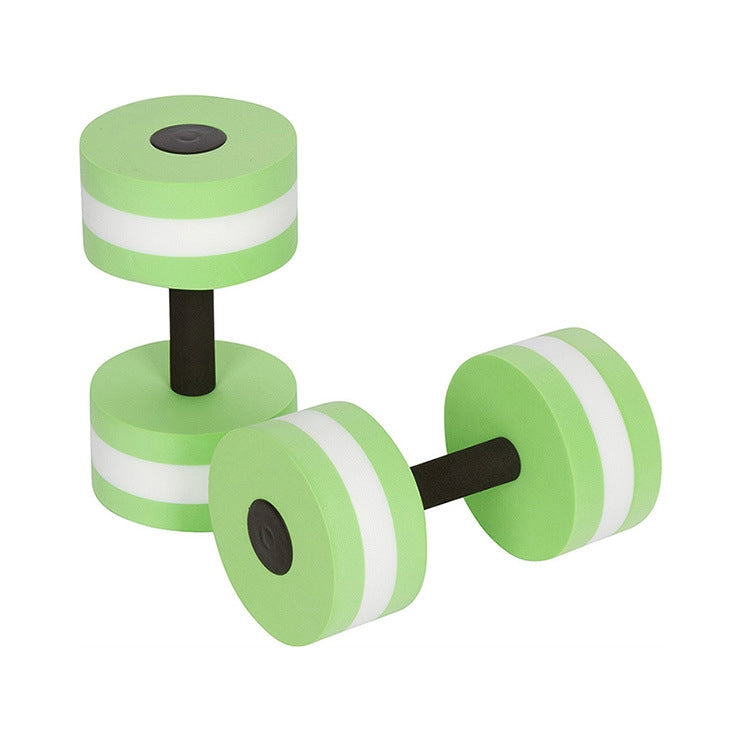 1pair Water Floating Dumbbell EVA Foam Swimming Pool Exercise Adjustable Dumbbell Green White