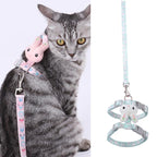 Rabbit Head Type Cat Traction Rope Anti-breakaway Adjustable Cat Leash, Small Suitable for Within 3kg, Large Suitable for 3-6kg Small Suitable for Within 3kg Green