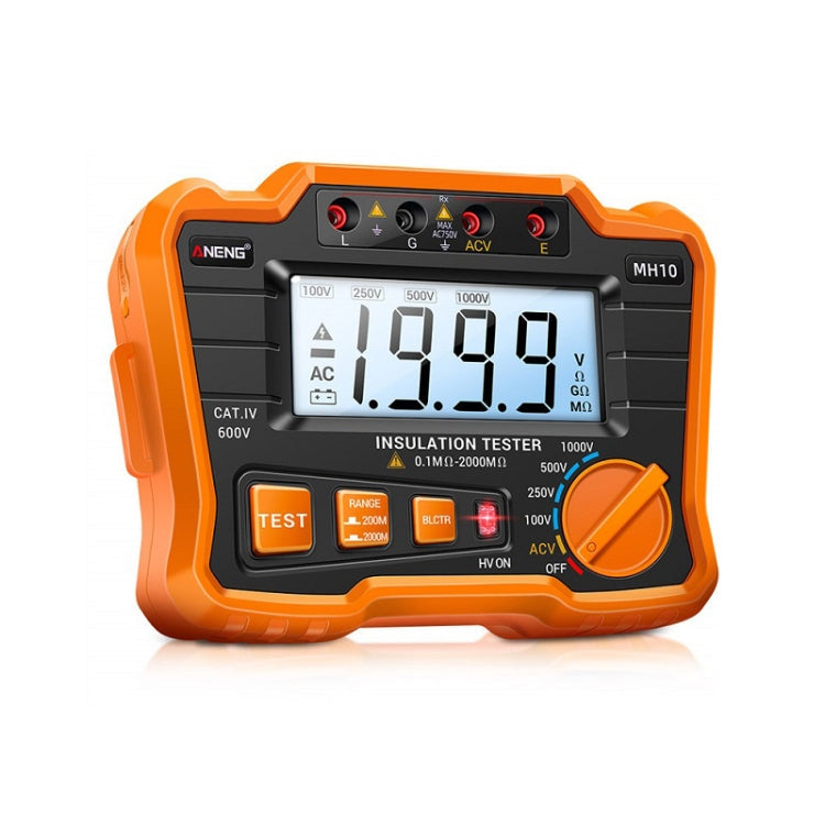 ANENG MH10 Digital High Precision Insulation Resistance Tester, Orange, Blue Orange