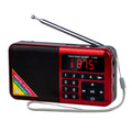 Bluetooth Card Radio Digital FM Player, Specifications: Y-509FM (No Solar Panel), Red, Gold, Blue, Black Red